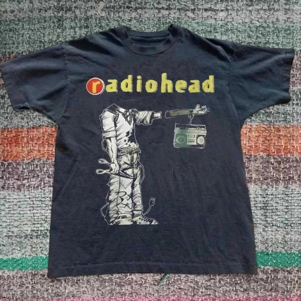 Wholesale Vintage Radiohead Black Band Unisex Cotton T Shirt