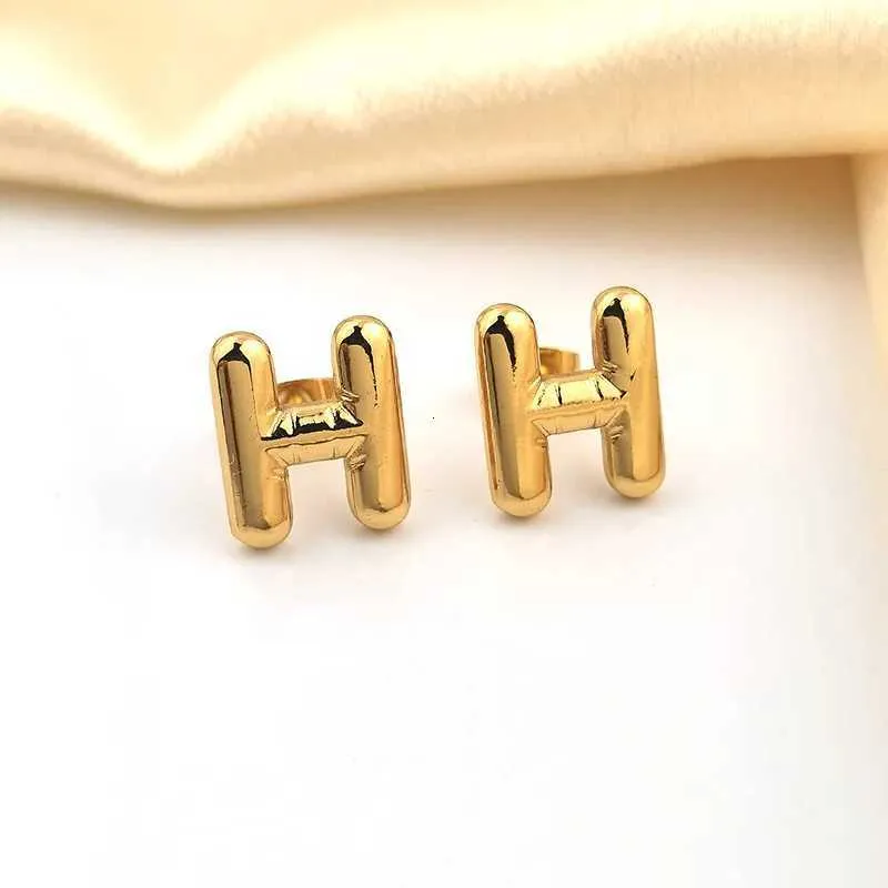 Dainty Balloon Bubble Chunky Initial Letter Stud Earrings For Women 18k Gold Plated Stainless Steel Alphabet Statement_voghion.com
