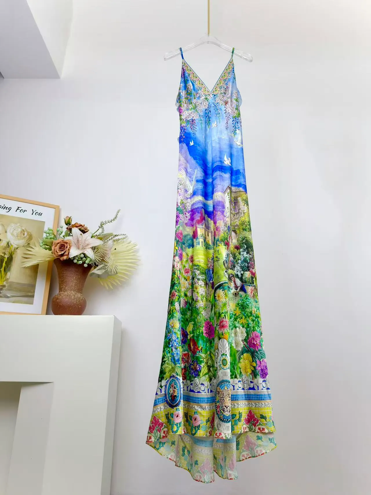 flower printed silk dress design The Liveforest Embroidered Silk Dress