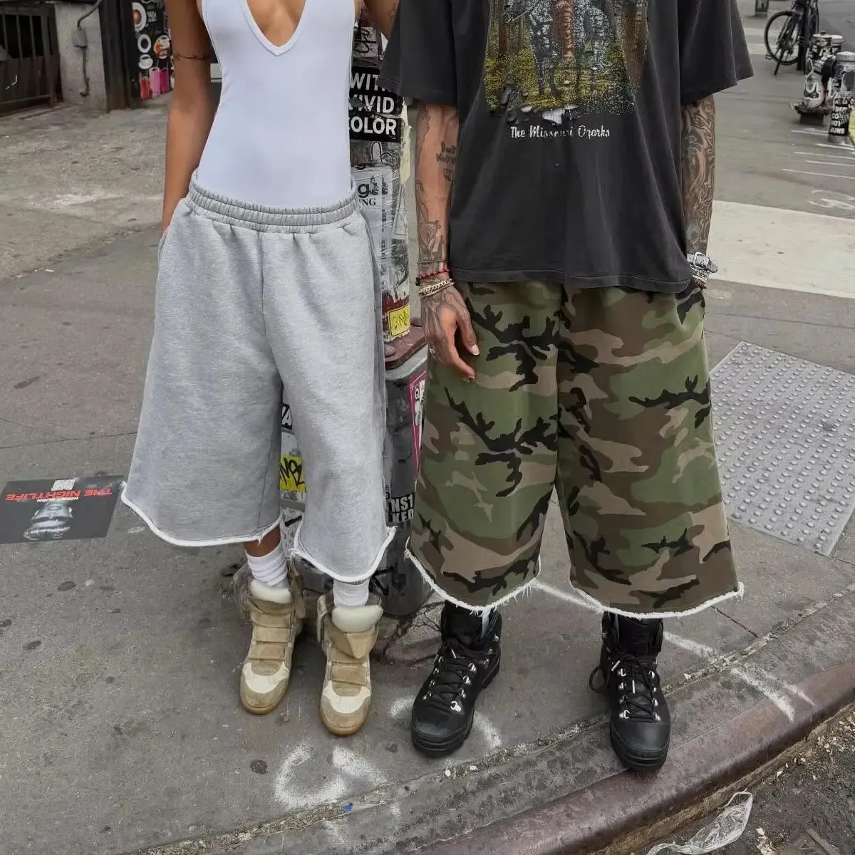 Camouflage Pocket Burr High Rise Sweatshorts Y2K From Bigwang03