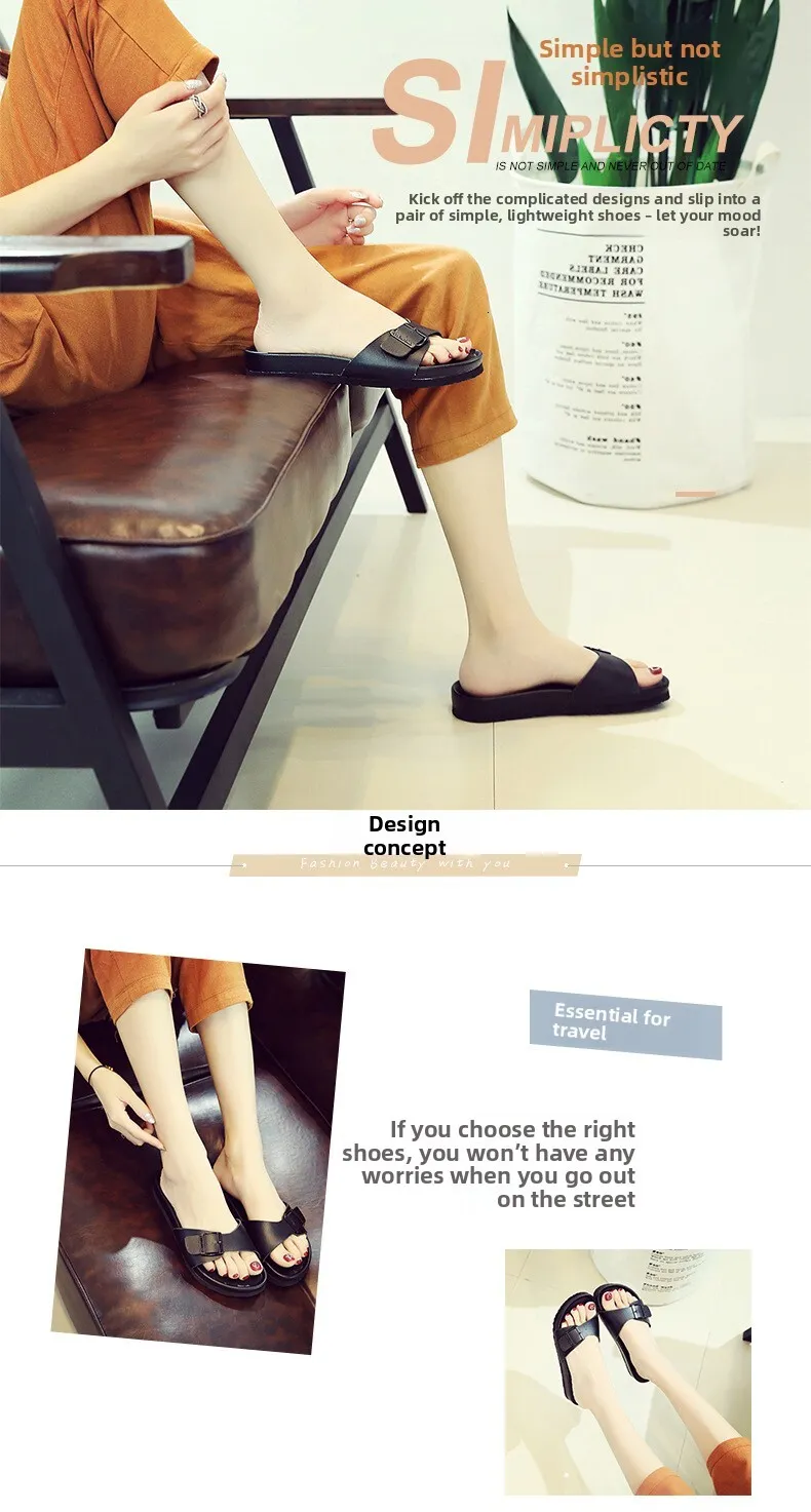 Womens Multi Color Adjustable Buckle Sandals Soft Cork Footbed_voghion.com