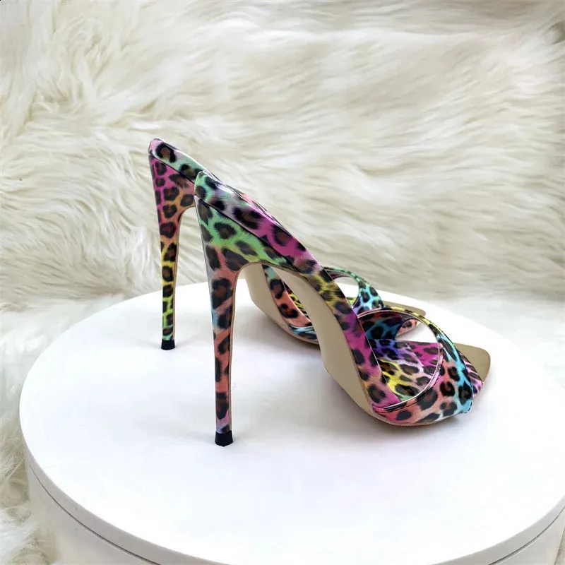 Women's Leopard Print Heeled Sandals Pointed Toe Stiletto Shoes_voghion.com