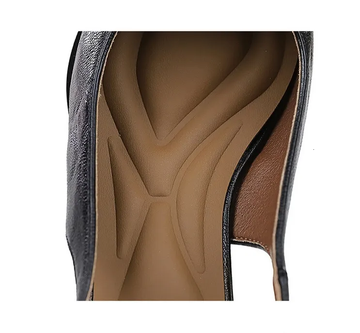Women’s Black Brown Pointed Toe Slingback Block Heel Court Shoes_voghion.com