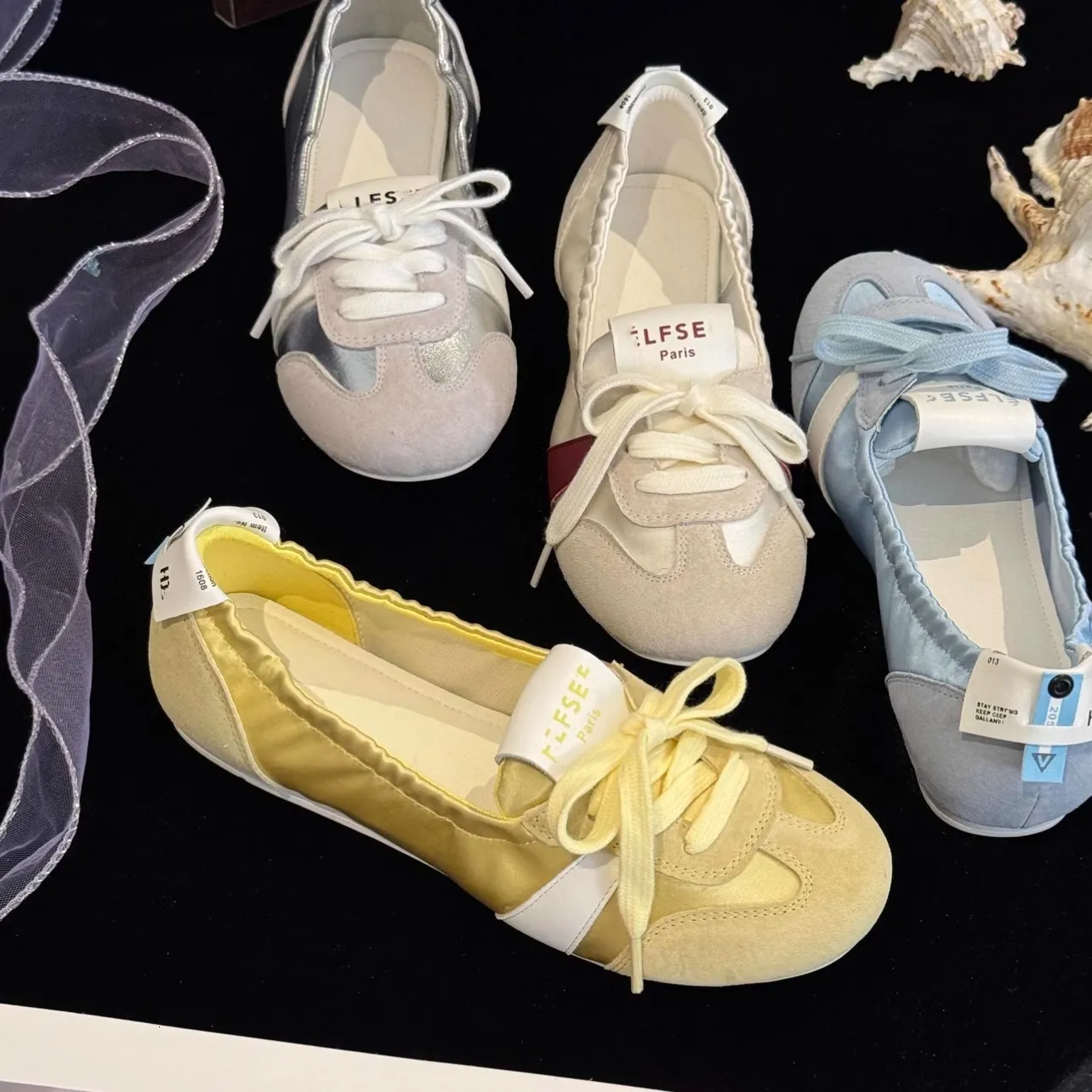 Womens Multi Color Retro Ballet Flats Satin Suede For Casual Daily Street Wear_voghion.com