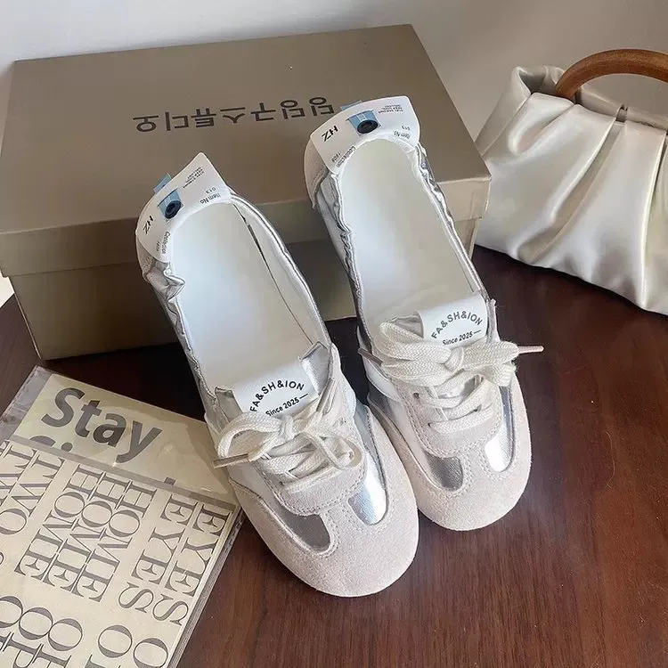 Flerfärgade retro ballerinaskor i mocka och satin för dam_voghion.com