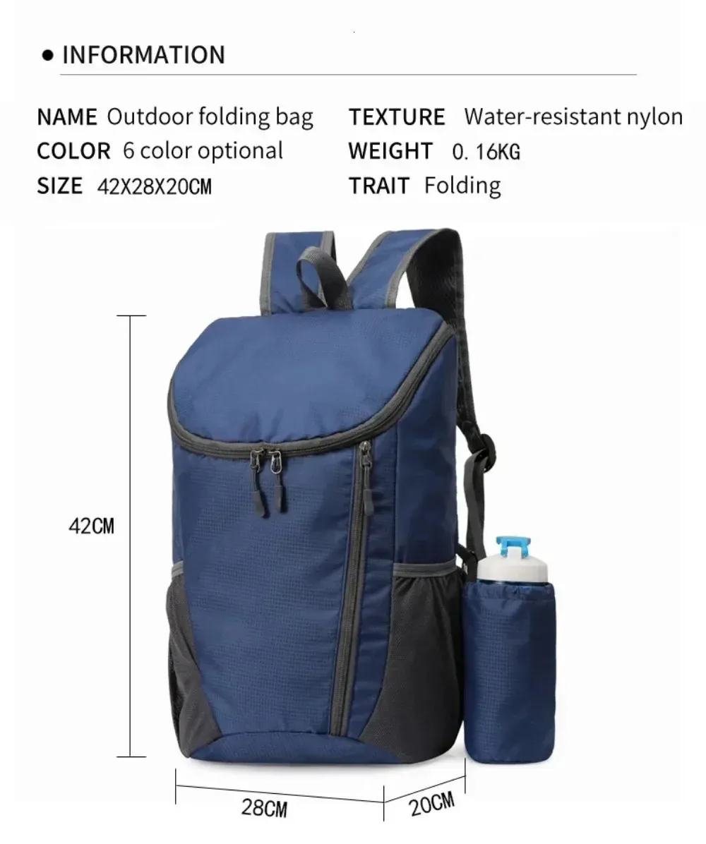 Ultralight Foldable 20l Mountaineering Backpack For Hiking Travel_voghion.com