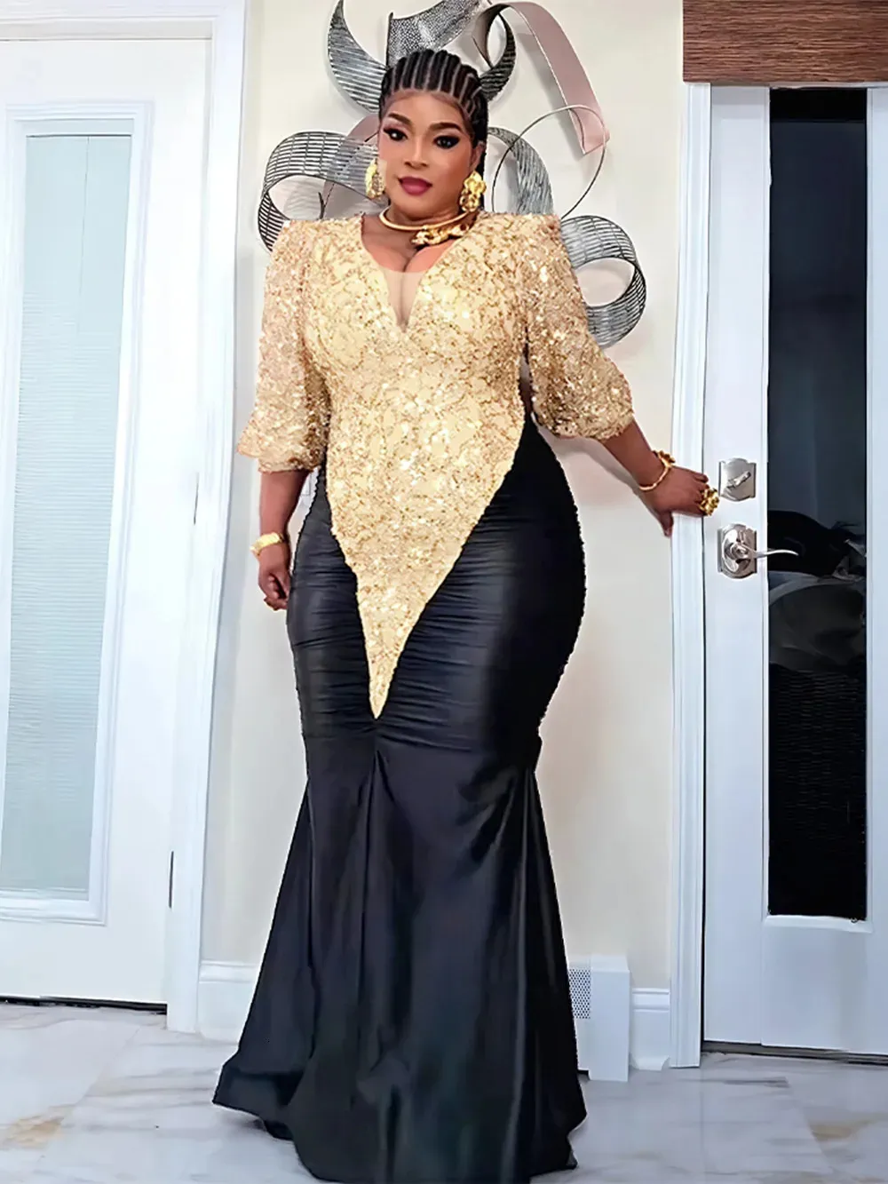 formal dashiki dress Elegant Sequin Bodycon Boubou African For Women... From Keng02, Rs.4,379.09 In Bulk latest african dresses 2025