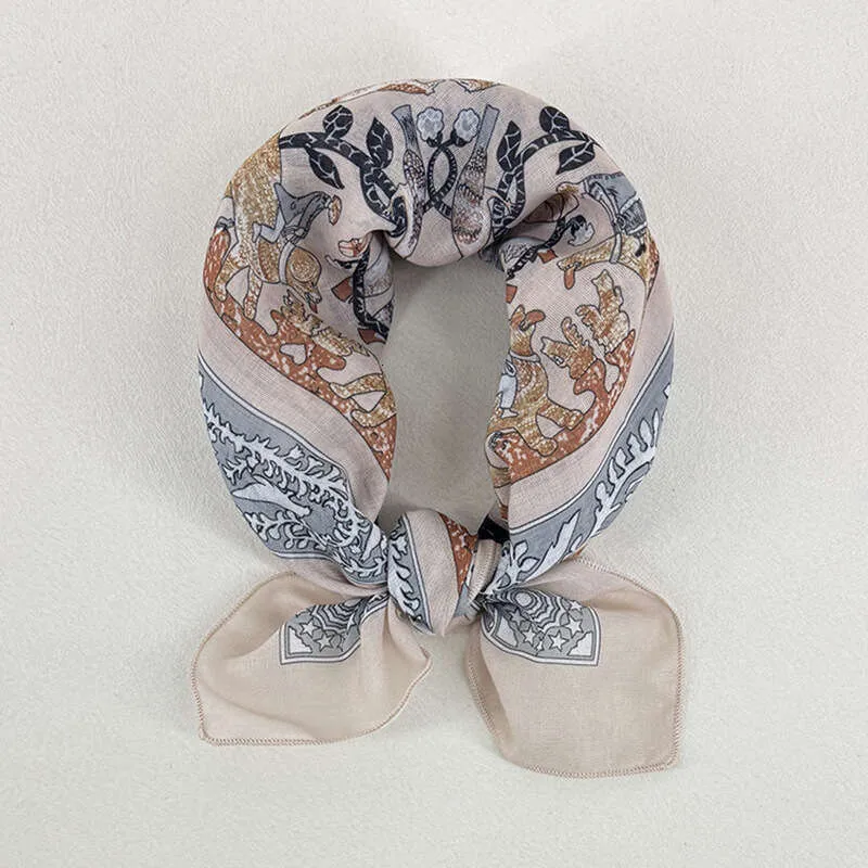 French Silk Neck Scarf French Silk Scarves Twill Floral Grey 36x36" ANNE TOURAINE Paris™  Scarves Foulards