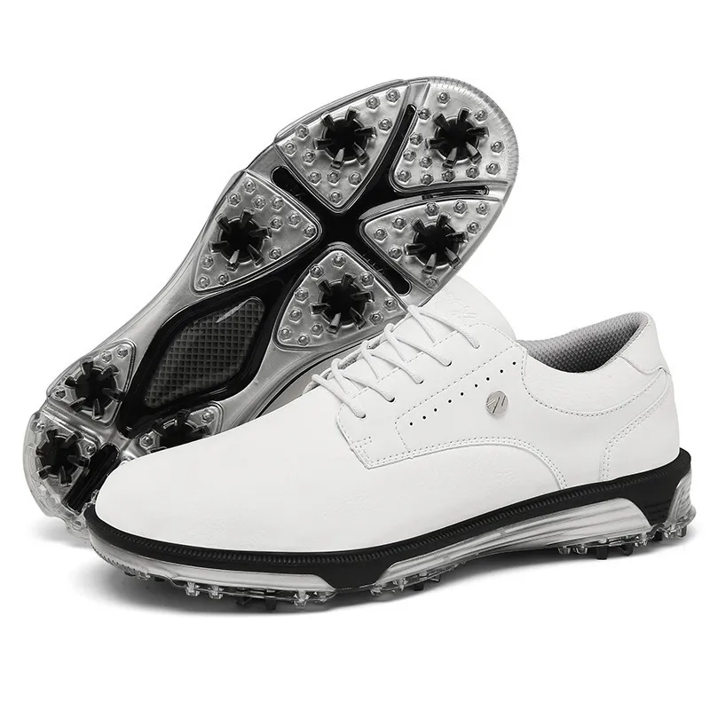 Professional Waterproof Leather Spiked Golf Shoes For Men_voghion.com