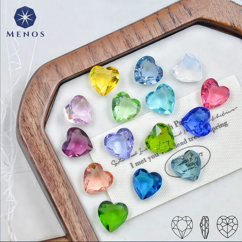 100% OFF Multi‑Color Heart Cut Synthetic Crystals – Loose Gemstones for Jewelry Making