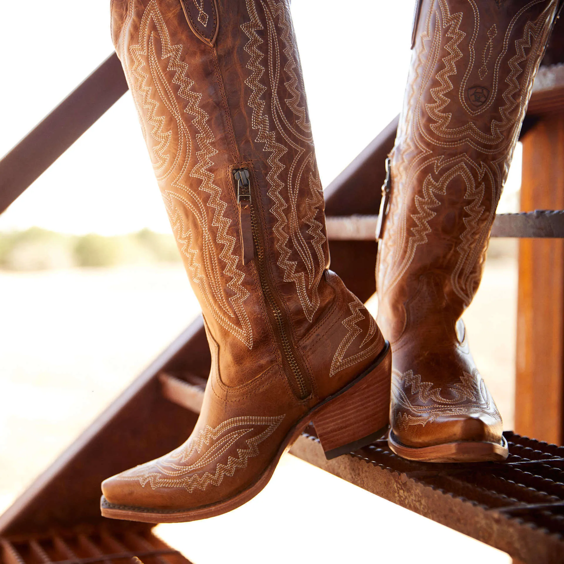 Rote Bestickte Damen Cowboystiefel Aus Leder Für Den Alltag_voghion.com