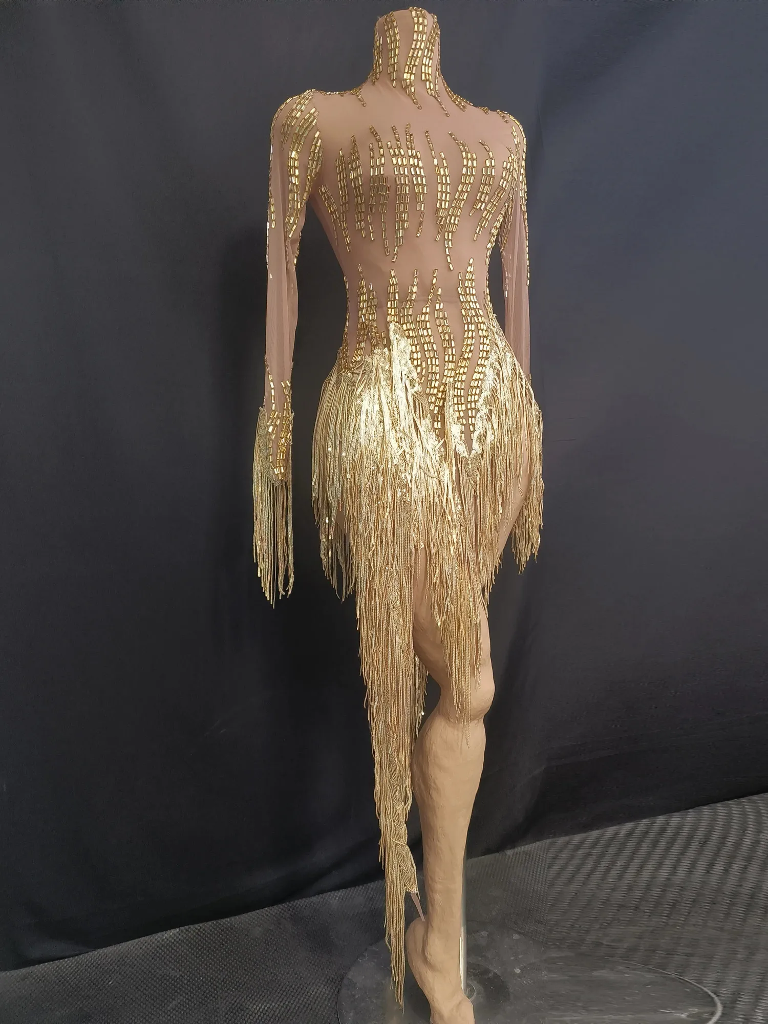gold sequin tassel dress Sparkly Rhinestone For Women,... From Mysticastore, Rs.3,953.22 gold fringe dress