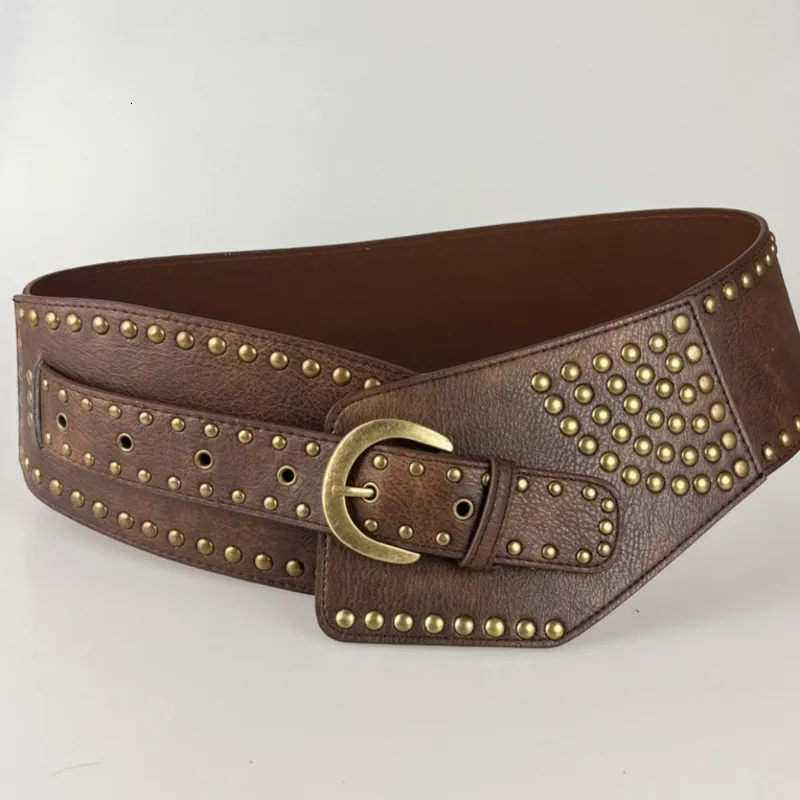 Designer Women Belt Y2K Punk Studded Wide Belt Retro From