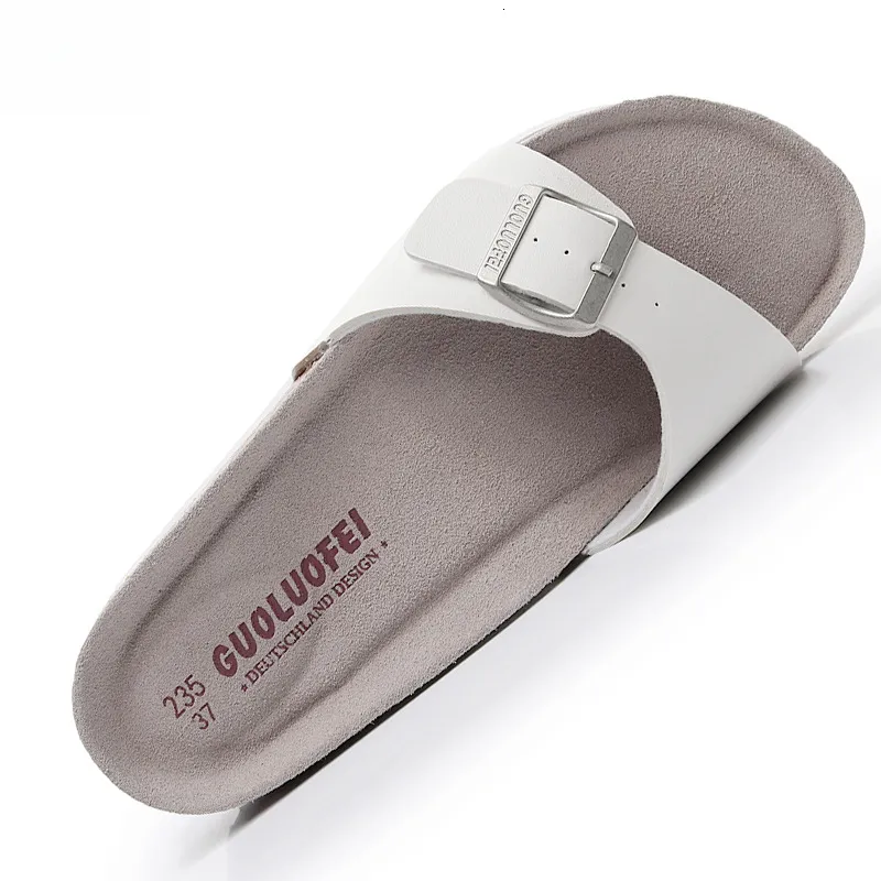 Womens Multi Color Adjustable Buckle Slide Sandals Soft Cork Footbed For Summer Daily Wear_voghion.com
