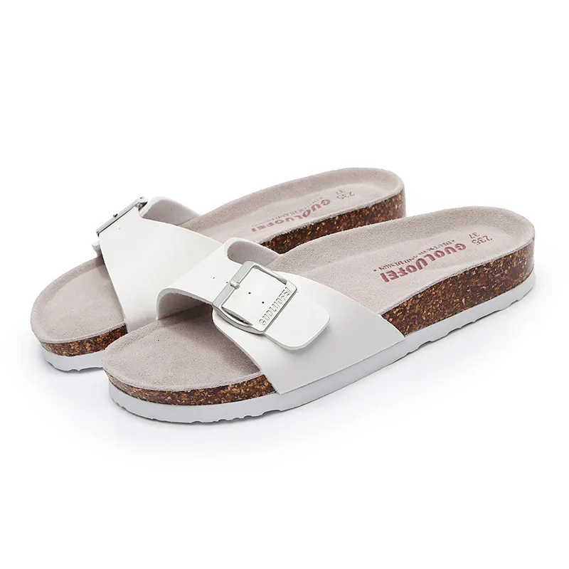 Womens Multi Color Adjustable Buckle Sandals Soft Cork Footbed_voghion.com