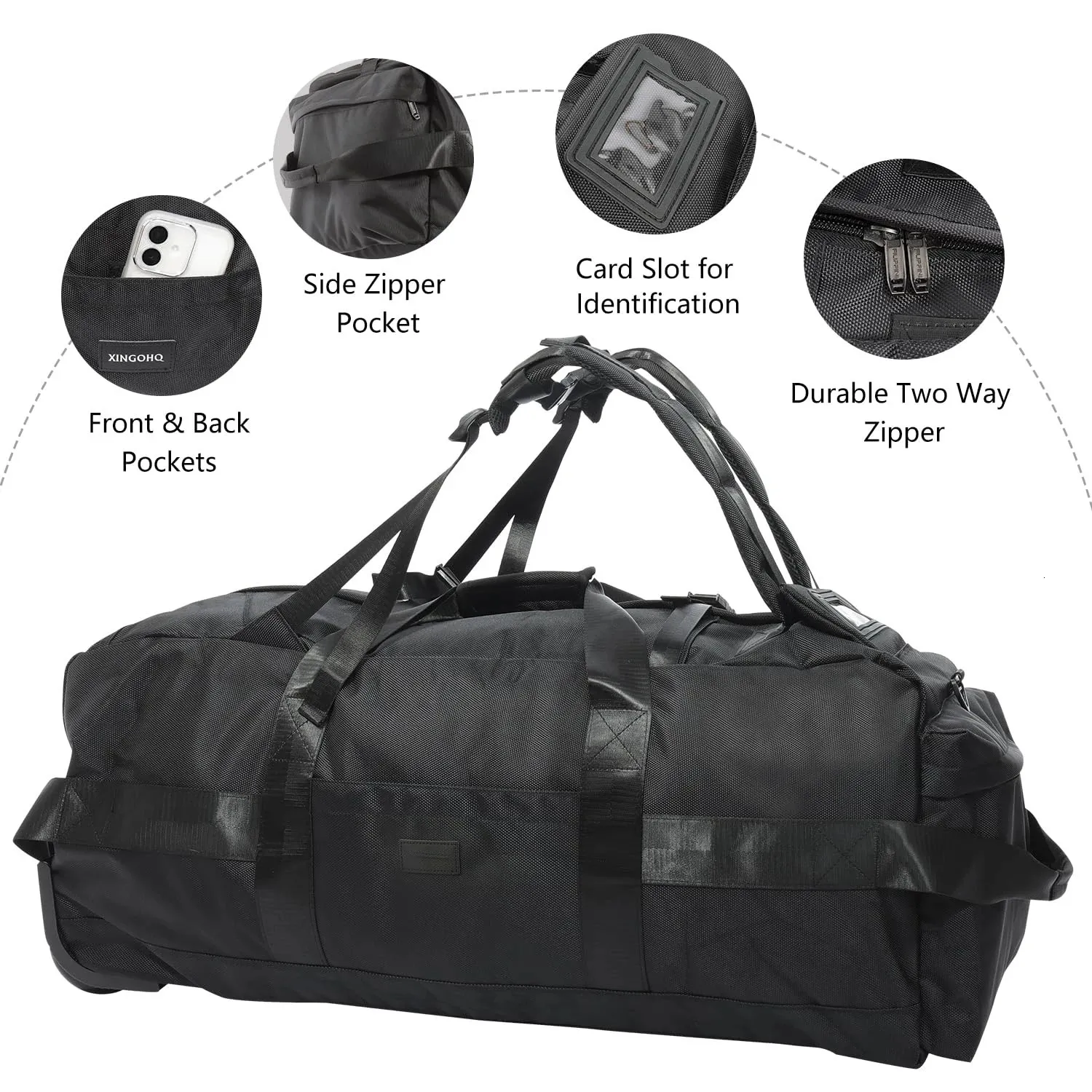 adventure travel club duffel bags Travelers Club 24" Adventure Sport Multi-Pocket Duffel Black/Yellow