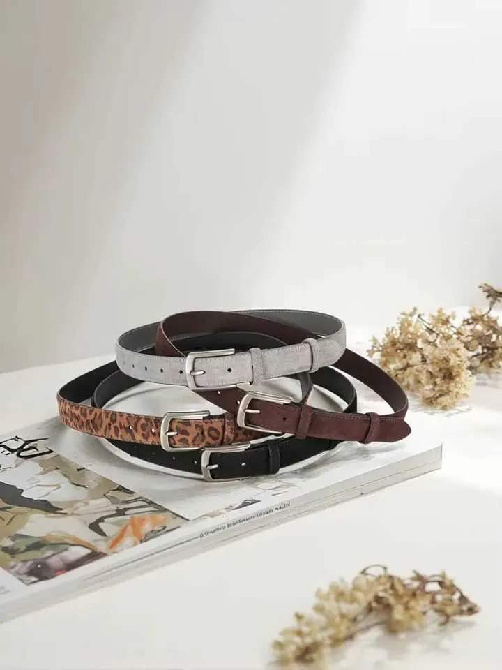 Vintage Fashion Women Suede Leather Belt With Silver... From  display picture 1