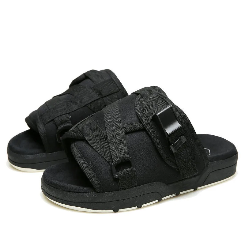 Unisex Multi Colour Printed Slide Sandals With Adjustable Buckle_voghion.com