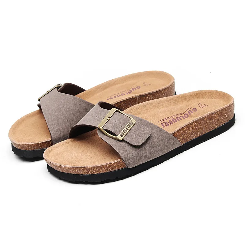 Womens Multi Color Adjustable Buckle Sandals Soft Cork Footbed_voghion.com