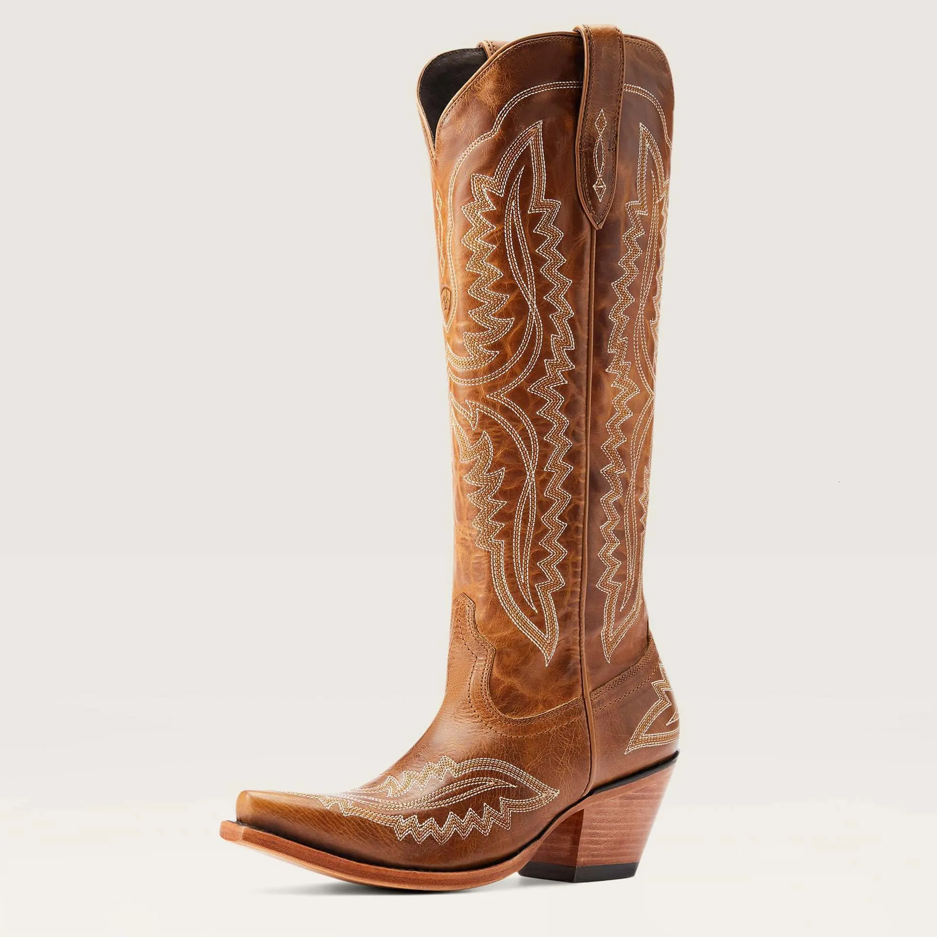 Rote Bestickte Damen Cowboystiefel Aus Leder Für Den Alltag_voghion.com