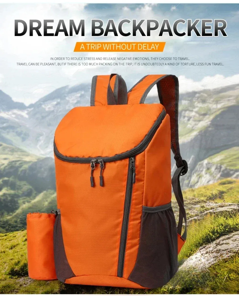 Ultralight Foldable 20l Mountaineering Backpack For Hiking Travel_voghion.com