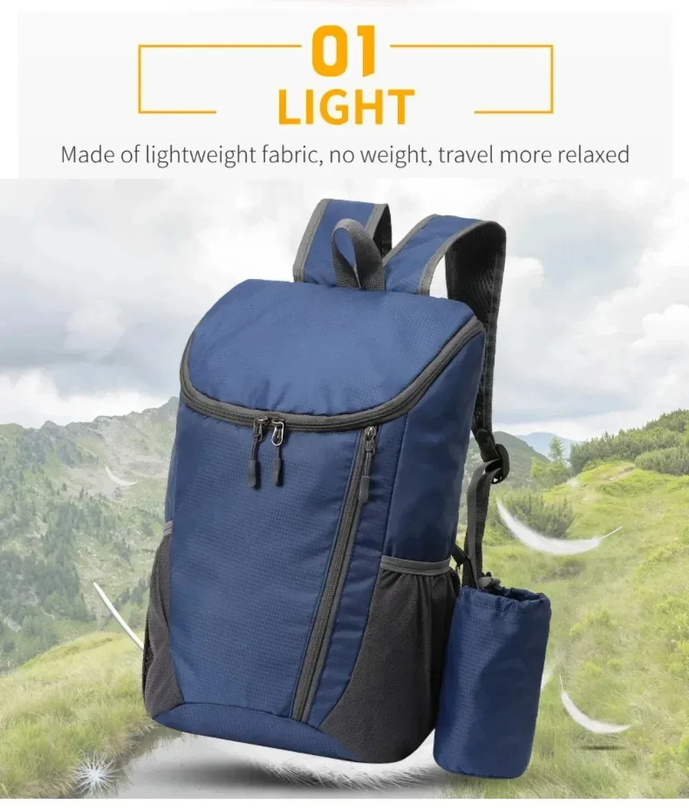Ultralight Foldable 20l Mountaineering Backpack For Hiking Travel_voghion.com