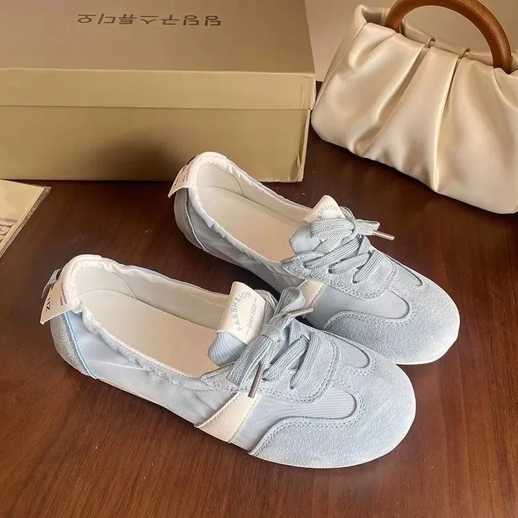 Flerfärgade retro ballerinaskor i mocka och satin för dam_voghion.com