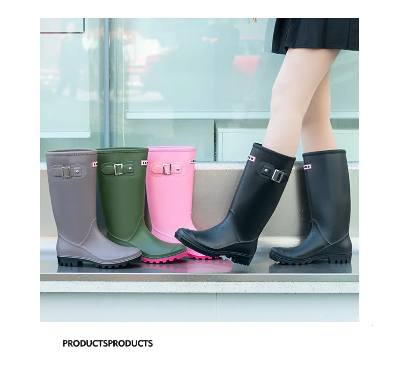 Stivali da pioggia donna impermeabili antiscivolo alla moda_voghion.com