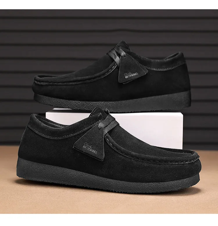 Herren Suede Slipper Leder Freizeitschuhe Bequeme Sneaker_voghion.com