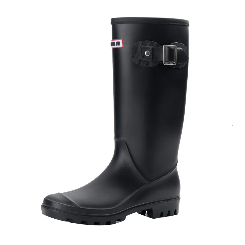 Scarpe firmate da donna, alla moda, antiscivolo, da pioggia, alte, impermeabili, stivali Martin, copriscarpe tubolari lunghi._voghion.com