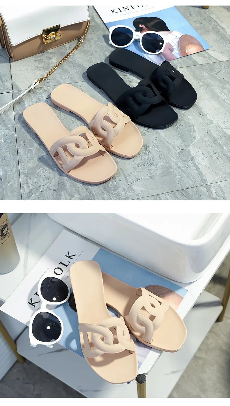 Women's Multi Colour Intertwined Strap Slide Sandals Flat Sole_voghion.com