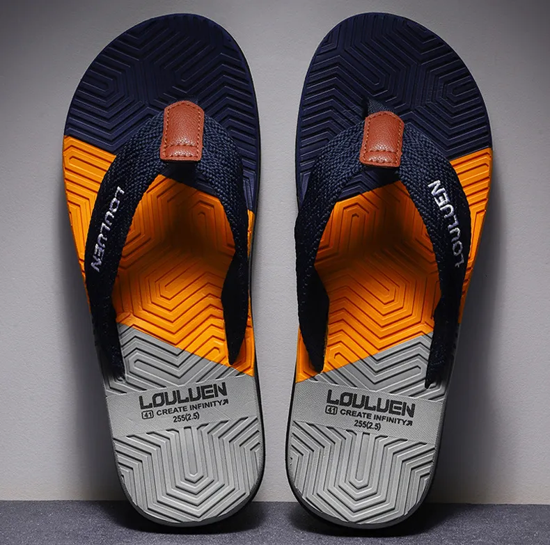 Men's Geometric Print Flip Flops Non-slip Cushioned Beach Sandals_voghion.com
