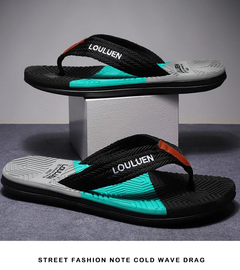 Men's Geometric Print Flip Flops Non-slip Cushioned Beach Sandals_voghion.com