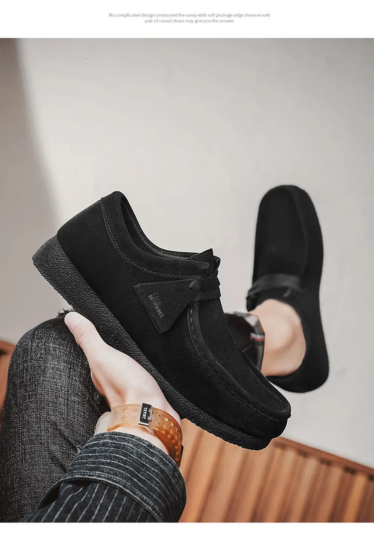 Herren Suede Slipper Leder Freizeitschuhe Bequeme Sneaker_voghion.com