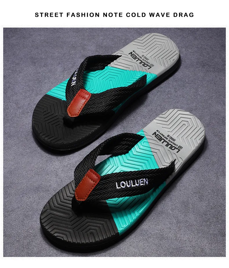 Men's Geometric Print Flip Flops Non-slip Cushioned Beach Sandals_voghion.com