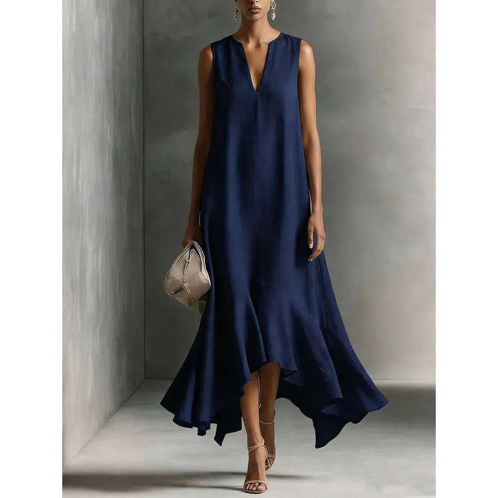 New Fashion Deep V Neck Sleeveless White Flowy Dress... From Clothing1116, Rs.2,916.03