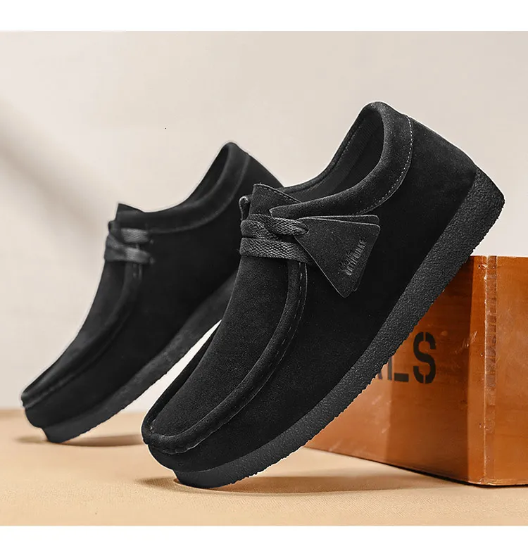 Herren Suede Slipper Leder Freizeitschuhe Bequeme Sneaker_voghion.com