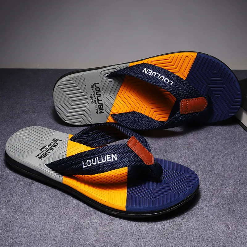 Men's Color Block Geometric Print Flip Flops Non Slip Cushioned Beach Slippers Casual Breathable Summer Sandals_voghion.com