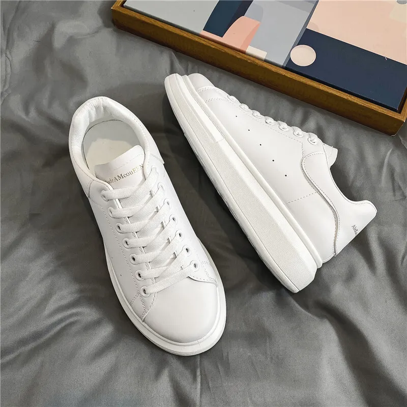 Herren-Sportschuhe aus Leder mit dicker Sohle, klassische Schnürschuhe für die Freizeit, ideal zum Eislaufen, Sportschuhe mit dicker Sohle_voghion.com
