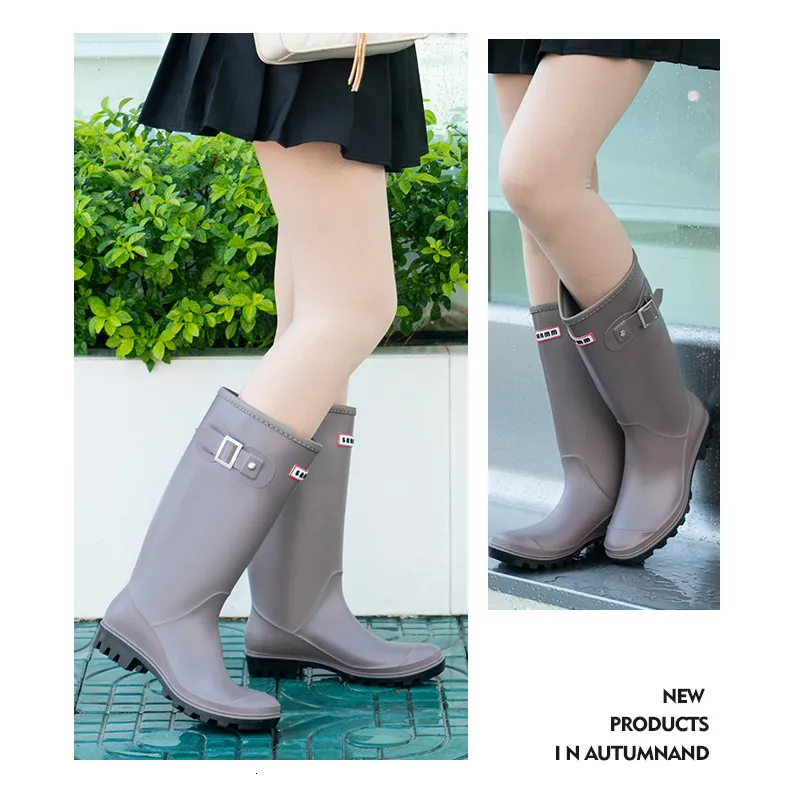 Stivali da pioggia donna impermeabili antiscivolo alla moda_voghion.com