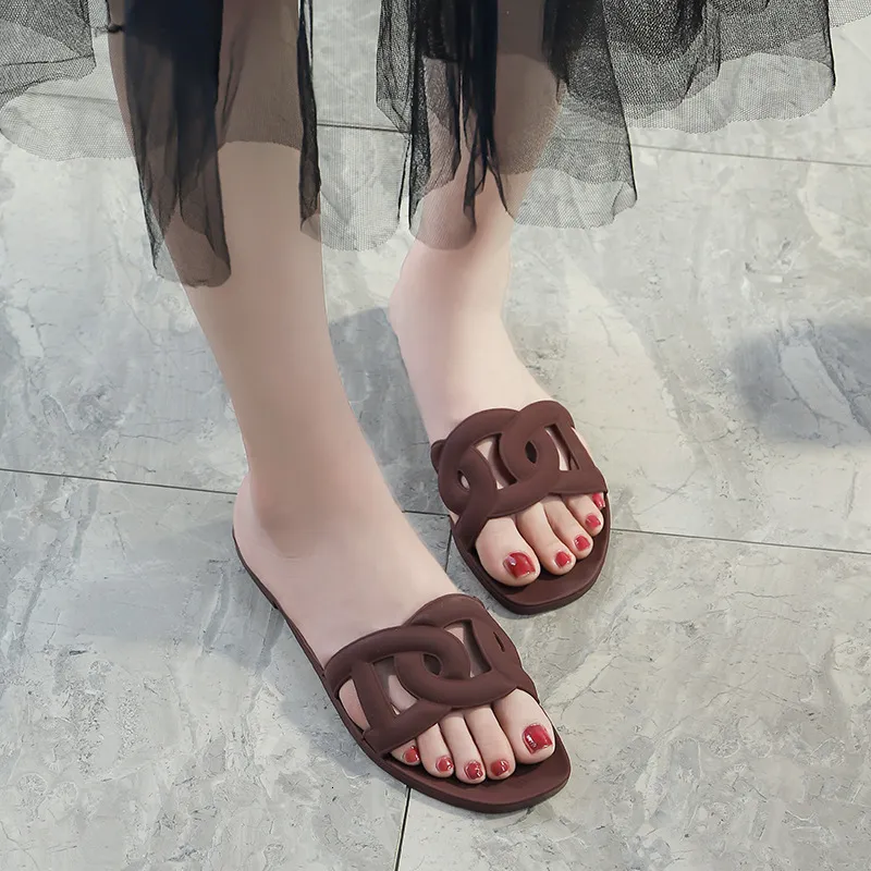 Womens Multi Color Intertwined Strap Slide Sandals Flat Sole For Summer Casual Beach Daily Wear_voghion.com