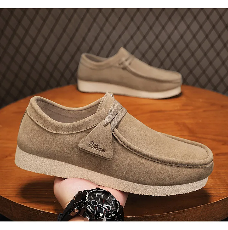 Herren Suede Slipper Leder Freizeitschuhe Bequeme Sneaker_voghion.com