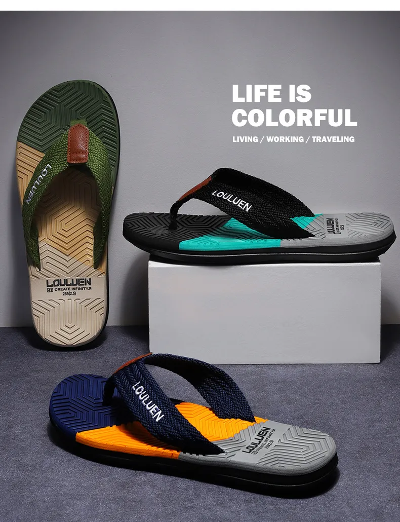 Men's Geometric Print Flip Flops Non-slip Cushioned Beach Sandals_voghion.com