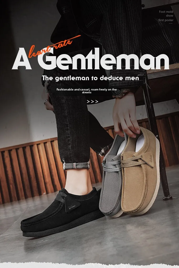Herren Suede Slipper Leder Freizeitschuhe Bequeme Sneaker_voghion.com