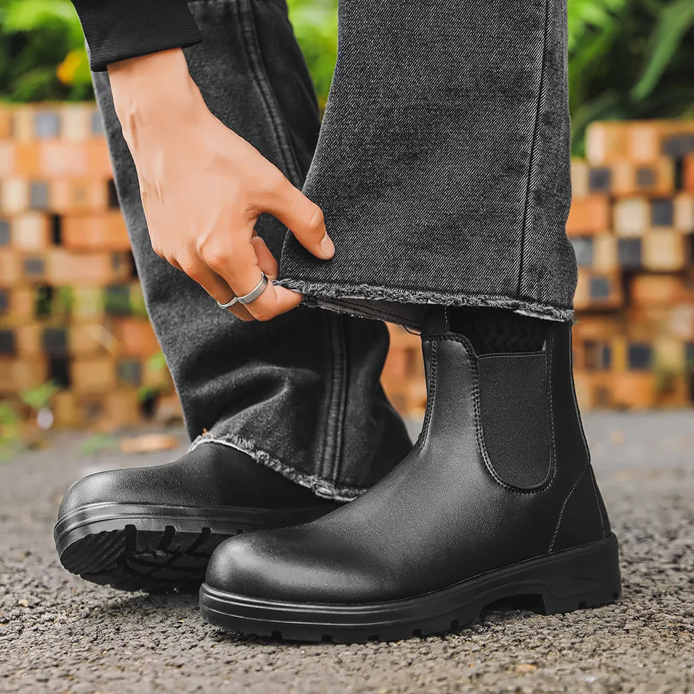 Botas chelsea de couro cinza masculinas para estilo casual_voghion.com