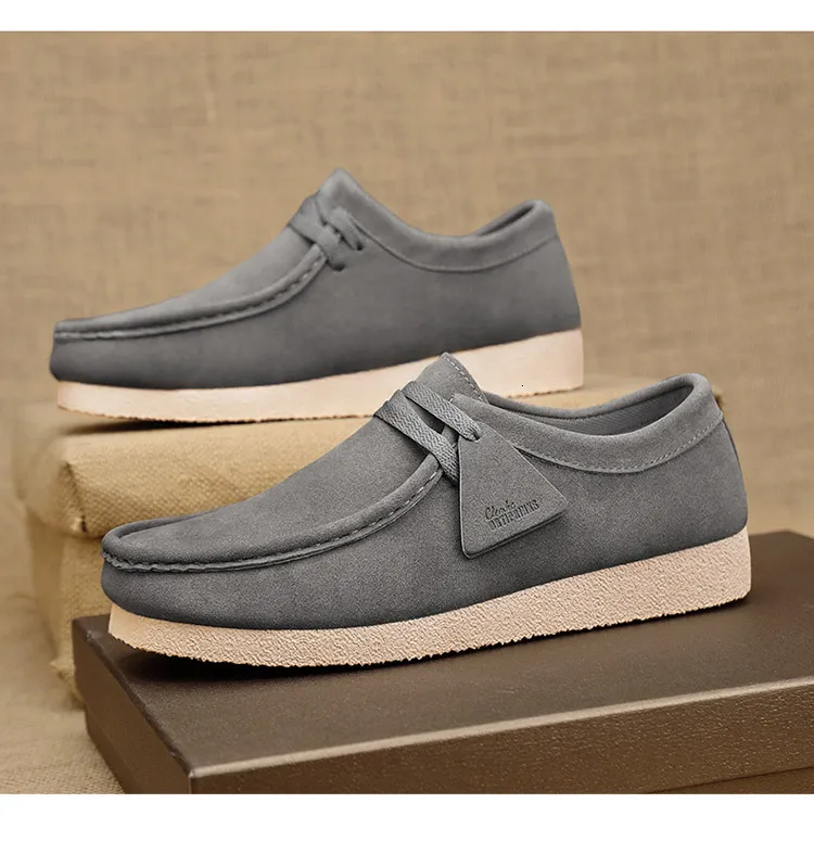 Herren Suede Slipper Leder Freizeitschuhe Bequeme Sneaker_voghion.com