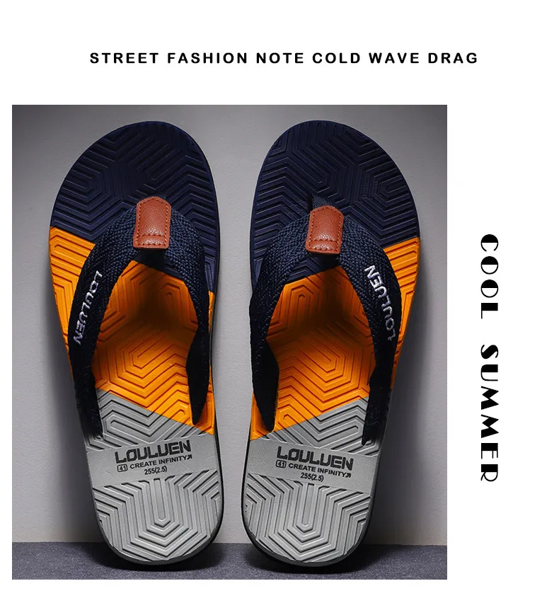 Men's Geometric Print Flip Flops Non-slip Cushioned Beach Sandals_voghion.com