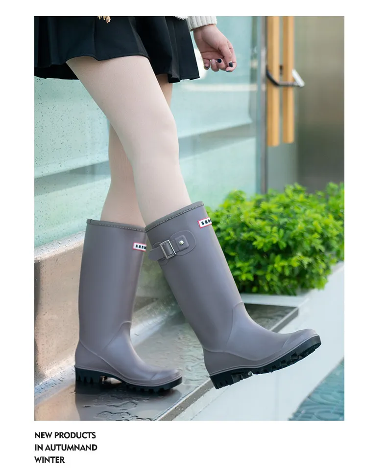 Stivali da pioggia donna impermeabili antiscivolo alla moda_voghion.com