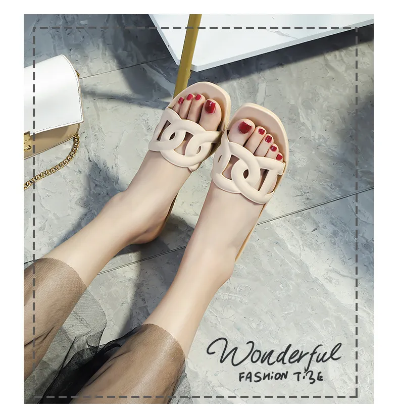 Women's Multi Colour Intertwined Strap Slide Sandals Flat Sole_voghion.com