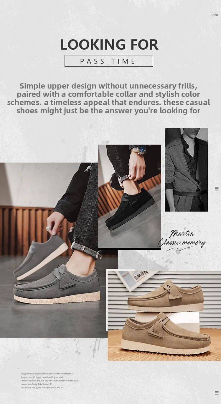 Herren Suede Slipper Leder Freizeitschuhe Bequeme Sneaker_voghion.com
